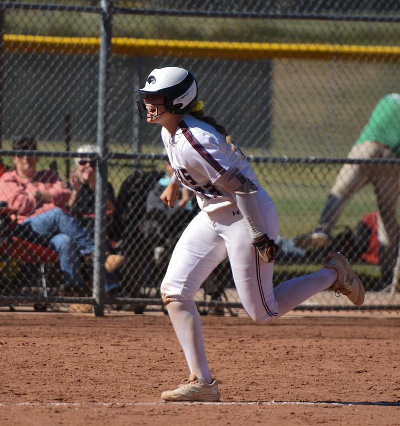 Horizon's Lily Mohr heads for home after hitting a late home run against Ralston Valley in the Hawks' second of two CHSAA 5A regional playoff wins Oct. 16 in Thornton. Horizon beat Highlands Ranch, 14-1 and Ralston Valley 8-2 to advance to the state tournament later this week.